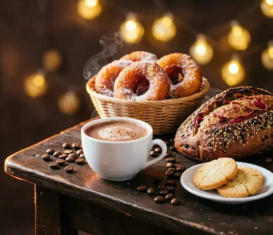 Pan siete granos, buñuelos y galletas artesanales